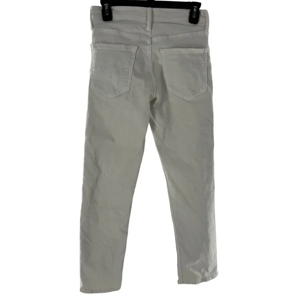 Mother White Cream Puffs Tomcat Ankle Straight Leg Jeans